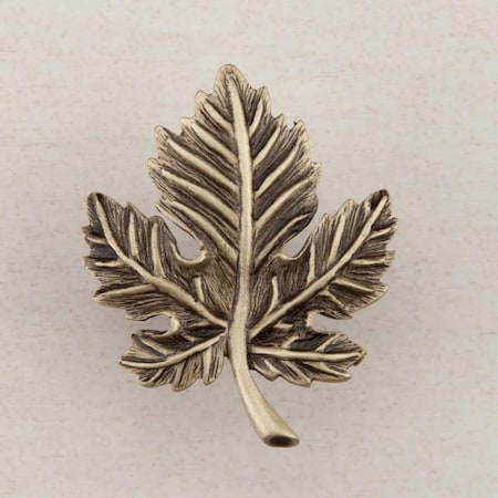 Acorn Mfg Artisan Collection Leaf Knob, Antique Brass DQ4AP